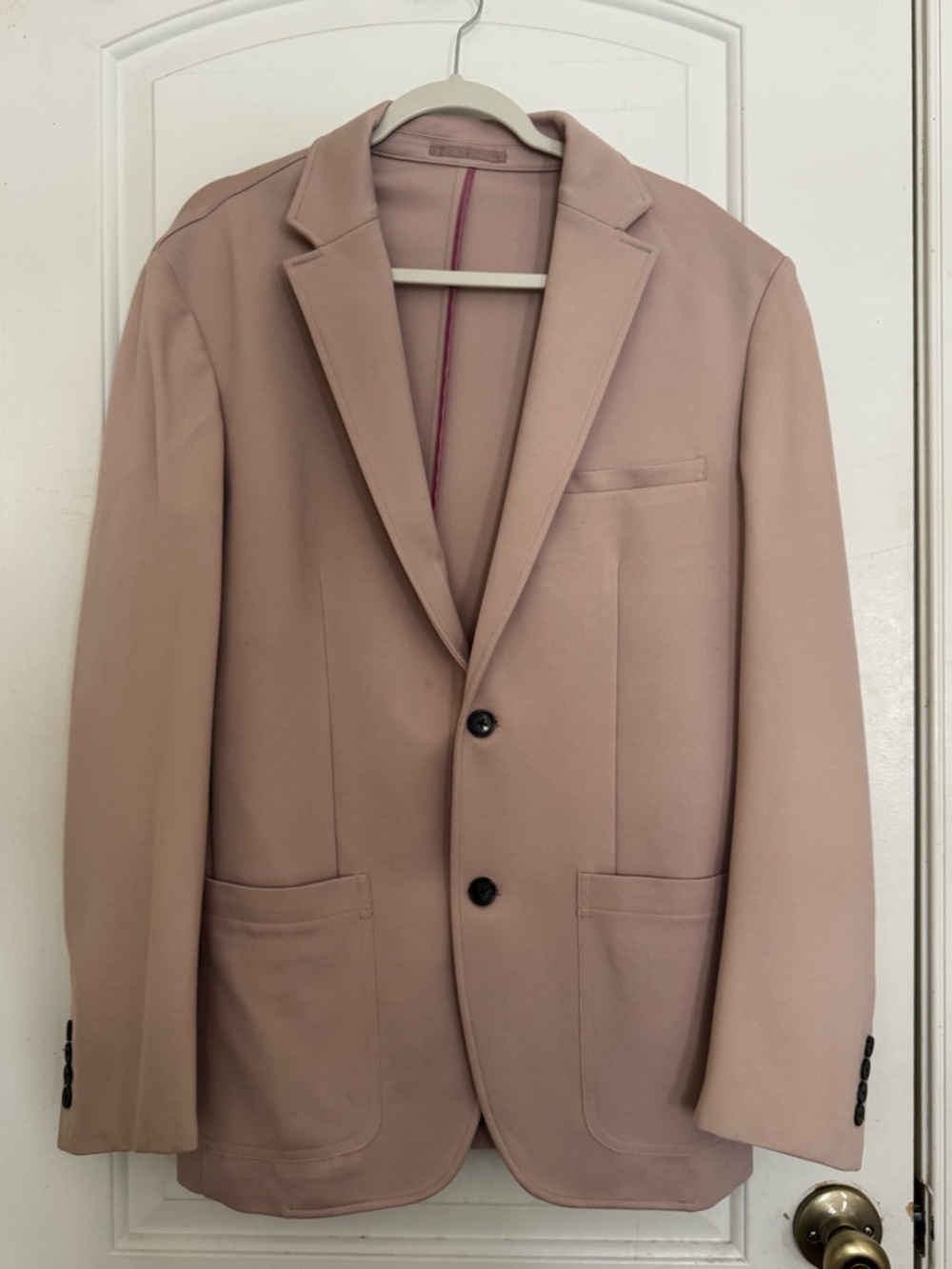Men's Blazer - Dusty Rose Pink Tan Single-Breasted Jacket
